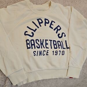 Womens White CLIPPERS cropped Sweatshirt.